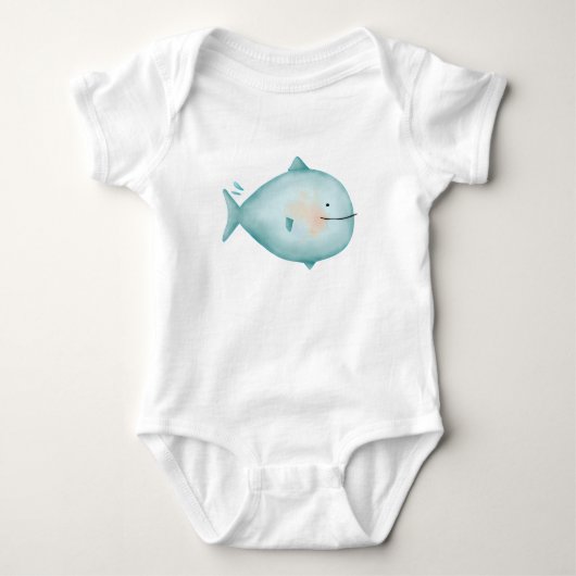 Schattige Blauwe Oceaan Haai Kinderen Romper (Voorkant)