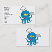 schattige blauwe octopuskok met rooster visitekaartje (Voorkant / Achterkant)