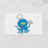 schattige blauwe octopuskok met rooster visitekaartje (Achterkant)