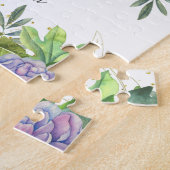Schattige Blauwe Ogen Bloemkat Naam Legpuzzel (Zijkant)