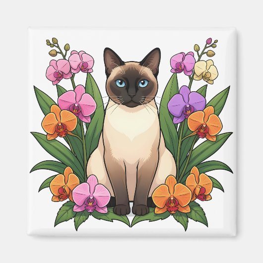 schattige blauwe ogen siamees kat magneet (Voorkant)