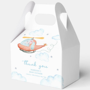 Schattige Blauwe Olifant Helikopter Baby Shower Bedankdoosjes