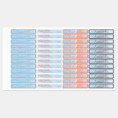 Schattige blauwe oranje pastelgradiënt gekleurde c labels (Vel)