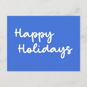 Schattige Blauwe Prettige Feestdagen Whimsical Let Briefkaart