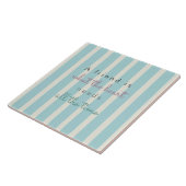 schattige blauwe strepen vriendschap citeert hands tegeltje (Zijkant)