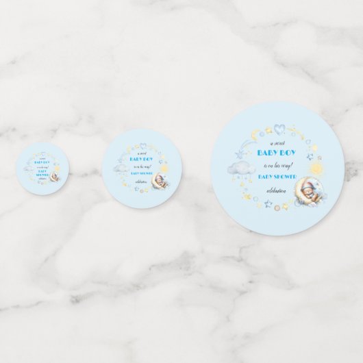 Schattige Blauwe Tafel Confetti (Achterkanten)