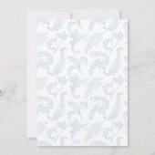 Schattige Blauwe Toile Lijst Boog Baby Jongen Show Kaart (Achterkant)