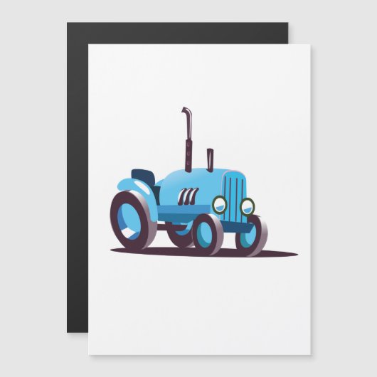 Schattige Blauwe Tractor (Voorkant / Achterkant)
