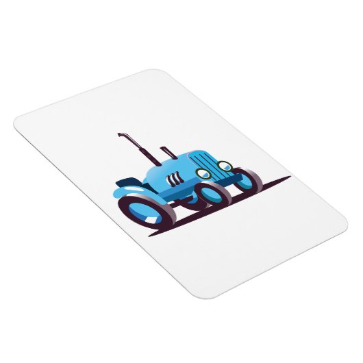 Schattige Blauwe Tractor Magneet (Rechterzijde)