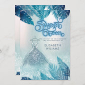 Schattige blauwe tropische bladeren zoet 16 kaart (Voorkant / Achterkant)