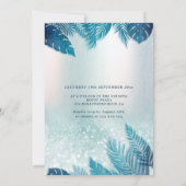 Schattige blauwe tropische bladeren zoet 16 kaart (Achterkant)