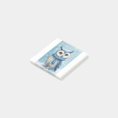 Schattige Blauwe Uil Post-it® Notes (Schuin)