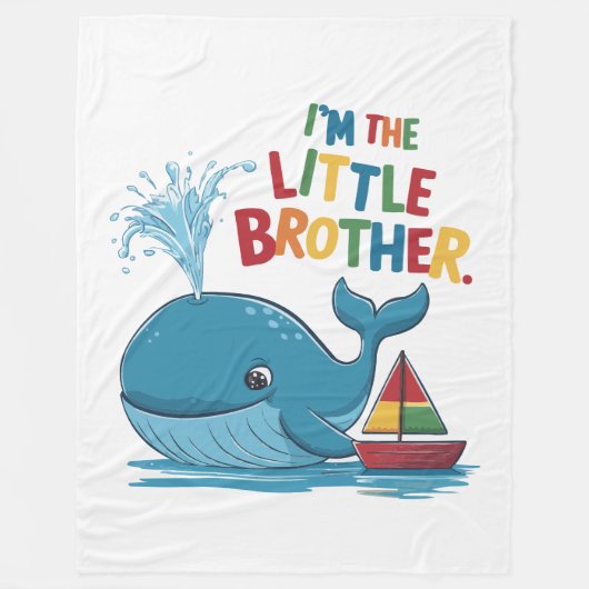 Schattige blauwe vinvis - ik ben de kleine broer fleece deken (Voorkant)