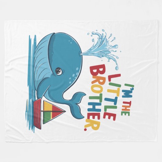 Schattige blauwe vinvis - ik ben de kleine broer fleece deken (Voorkant (Horizontaal))