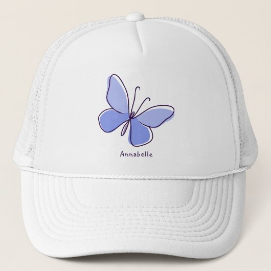 Schattige Blauwe Vlinder Zomer Trucker Pet (Voorkant)
