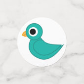 Schattige blauwe vogel confetti (Kleine voorkant)