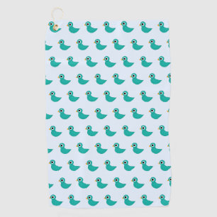 Schattige blauwe vogel golfhanddoek