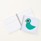 Schattige blauwe vogel notitieboek (Binnen)