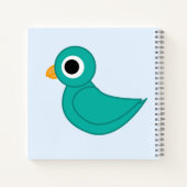 Schattige blauwe vogel notitieboek (Achterkant)