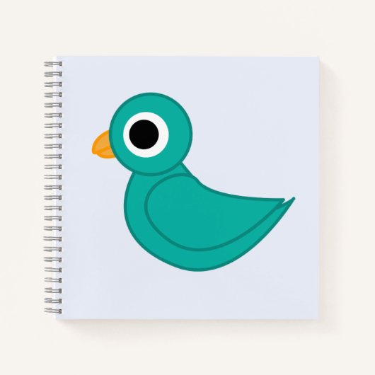 Schattige blauwe vogel notitieboek (Voorkant)