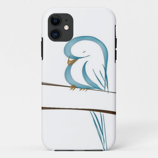 Schattige blauwe vogel op een tak Case-Mate iPhone case (Achterkant)