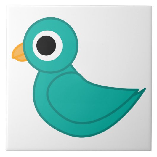Schattige blauwe vogel tegeltje (Voorkant)