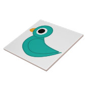 Schattige blauwe vogel tegeltje (Zijkant)