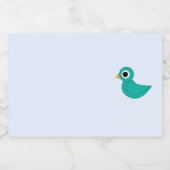 Schattige blauwe vogel voedselcontainer etiket (Enkel label)
