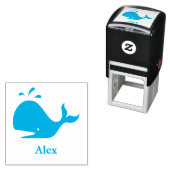 Schattige Blauwe Walvis 4Alex (Naam) Zelfinktende Stempel (In situ)