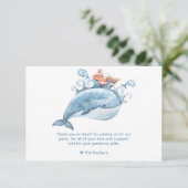 Schattige Blauwe Walvis Dank Je Kaart (Staand voorkant)