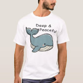 Schattige Blauwe Walvis Diep & Vreedzaam T-shirt (Voorkant)