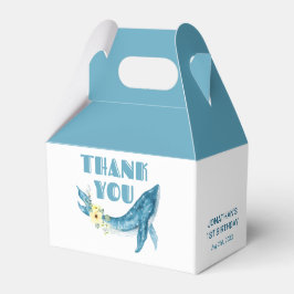 Schattige Blauwe Walvis Gele Bloemen Verjaardag Da Bedankdoosjes