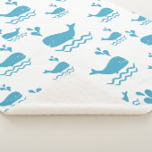 Schattige Blauwe Walvis Naadloos Oceaanpatroon (1) Sherpa Deken (3/4)