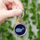 schattige blauwe walvis sleutelhanger (Hand)