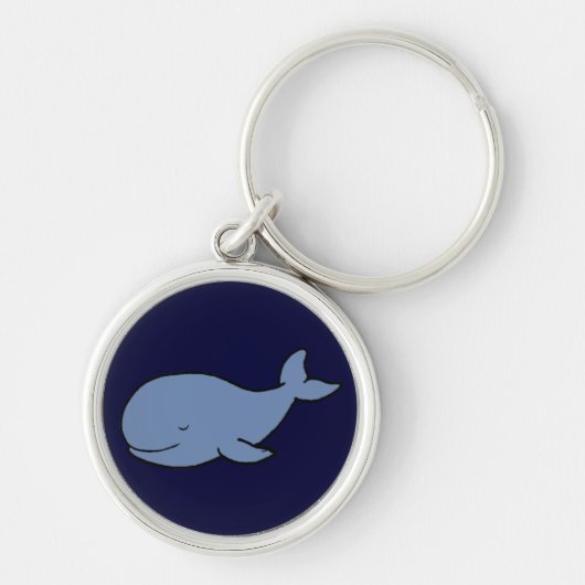 schattige blauwe walvis sleutelhanger (Voorkant)