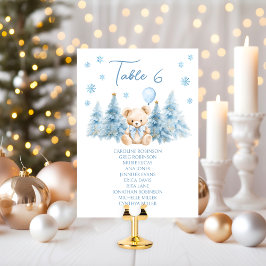 Schattige Blauwe Winter Teddybeer Baby Jongen Tafe