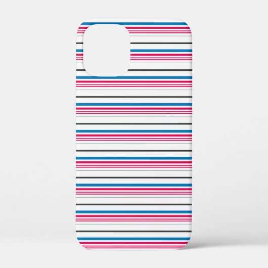 Schattige blauwe witte strepen Case-Mate iPhone case (Achterkant)