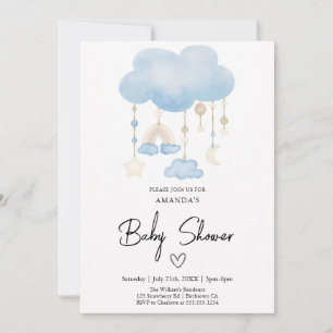 Schattige Blauwe wolk Jongens Baby Shower Kaart