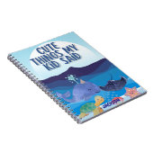 Schattige blauwe zeevissen Dingen die mijn kind ze Notitieboek (Rechterzijde)