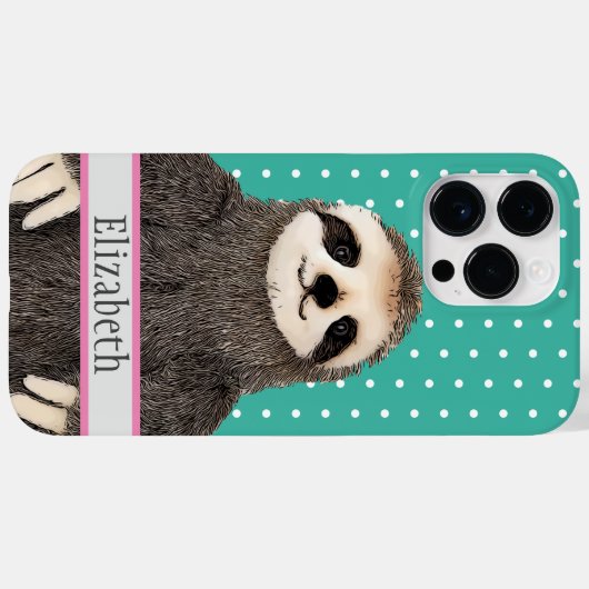 Schattige Blauwgroen benaming Kinder dierlijk Scho Case-Mate iPhone Case (Achterkant (horizontaal))