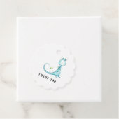 * Schattige Blauwgroen Blue Dragon Baby shower dan Bedankjes Labels (In situ)