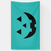 Schattige blauwgroen jack o lantaarn grappig Hallo Spandoek (Verticaal)
