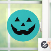 Schattige blauwgroen Jack o lantaarn pompoen gezic Raamsticker (Huis)