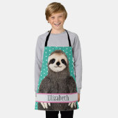 Schattige Blauwgroen naam Kinder Dier Schort (Gedragen)