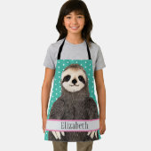 Schattige Blauwgroen naam Kinder Dier Schort (Insitu)