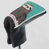 Schattige Blauwgroen naam Kinder dierlijk kleurig  Golfheadcover (3/4 voorkant)