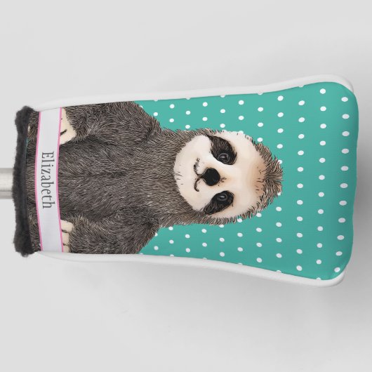 Schattige Blauwgroen naam Kinder dierlijk kleurig  Golfheadcover (Voorkant)