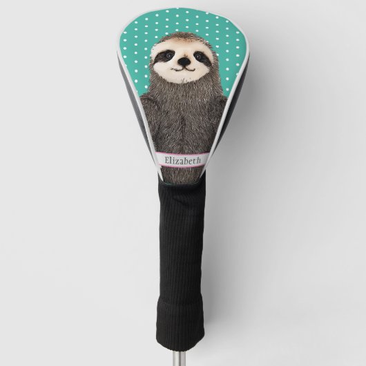 Schattige Blauwgroen naam Kinder dierlijk kleurig  Golfheadcover (Voorkant)