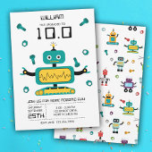 Schattige Blauwgroen Robot Thema Kinder Robots Ver Kaart