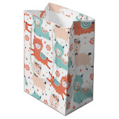 Schattige Blauwgroen Sinaasappel Blush Llama Boho Medium Cadeauzakje (Achterkant Gekanteld)